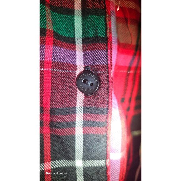 Victorias Secret Red Plaid Button-Up Pajama Shirt XL - Picture 6 of 6
